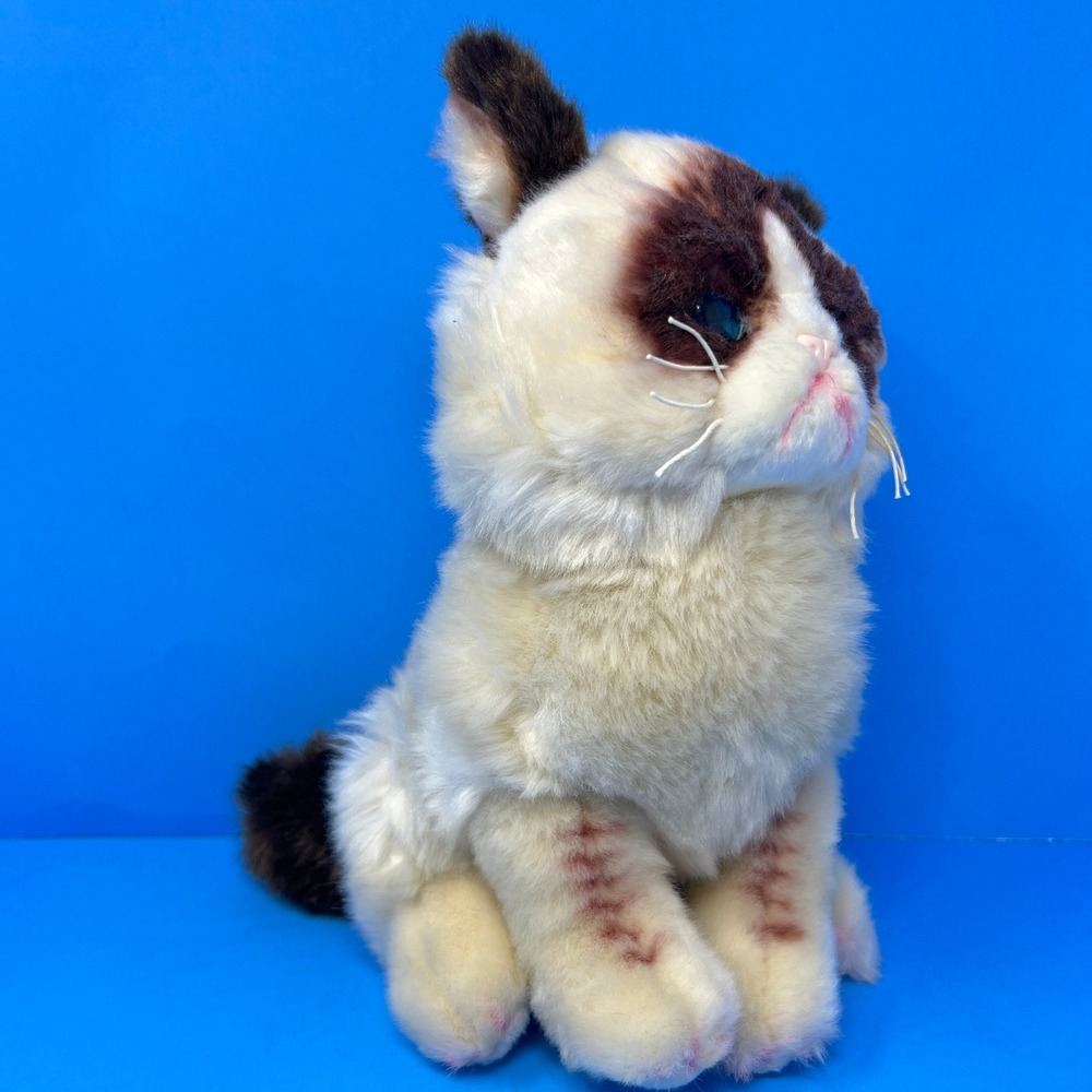 Gund Grumpy Cat Plush 9 Inch White Brown 4040133 Blue Eyes 2018 - Picture 3 of 16